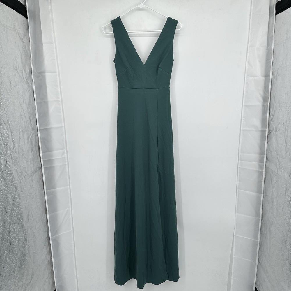 Birdy Grey Women's Shamin Sea Glass V-Neck Maxi Bridesmaid Formal Dress‎ XS NWT